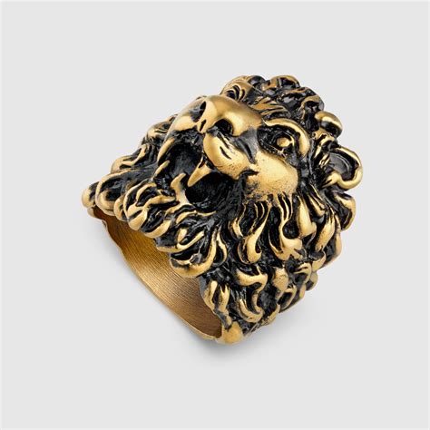 gucci black ring|female gucci lion ring.